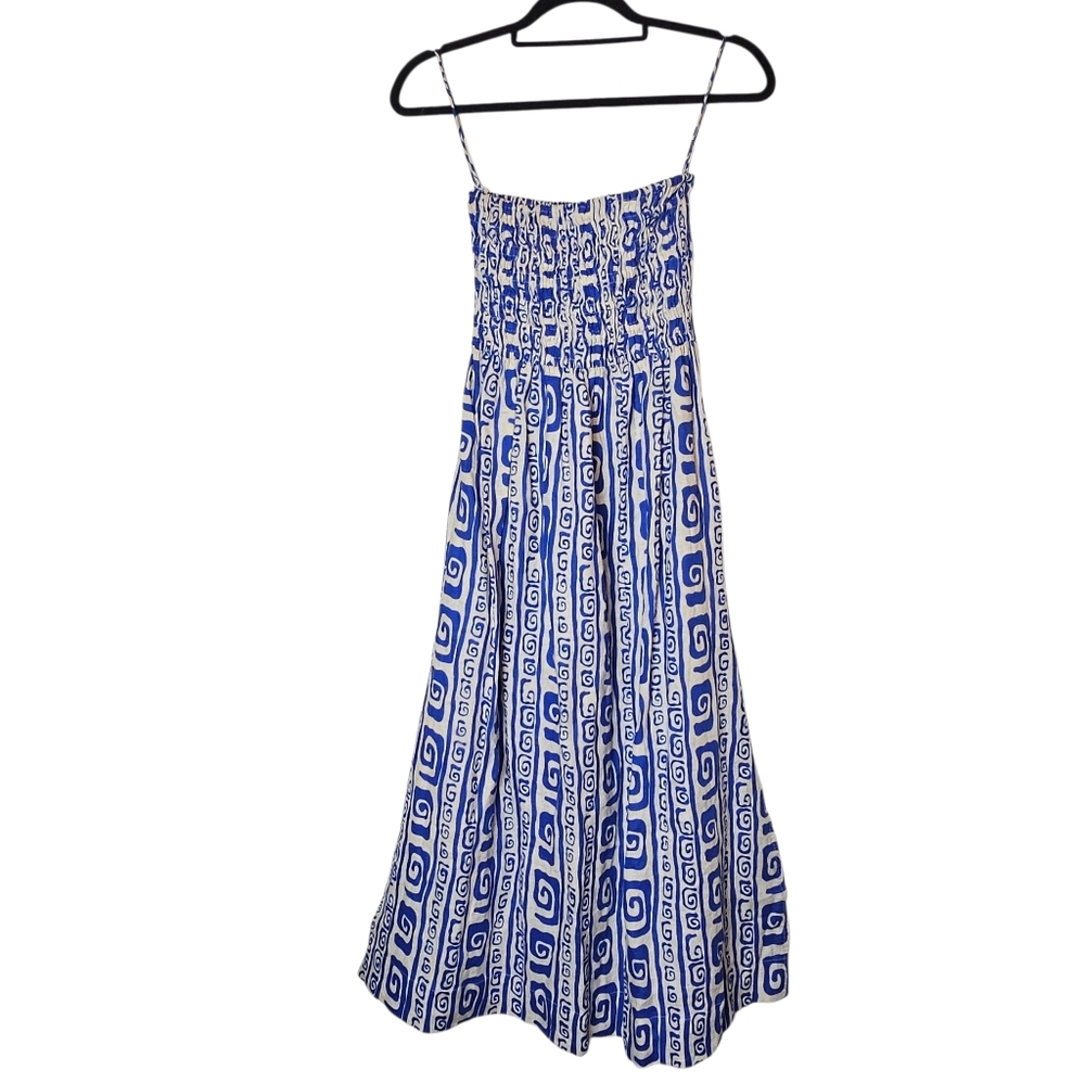 Faithfull The Brand Linen Maxi Dress Size 4 Boho Strapless Resort Vacation Greek - Picture 3 of 15